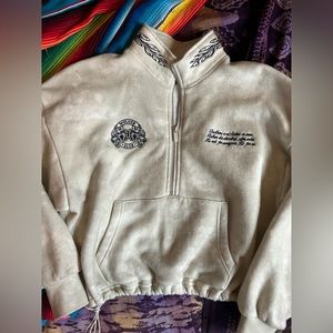 Darc Sport She cropped quarter zip sweatshirt in cream